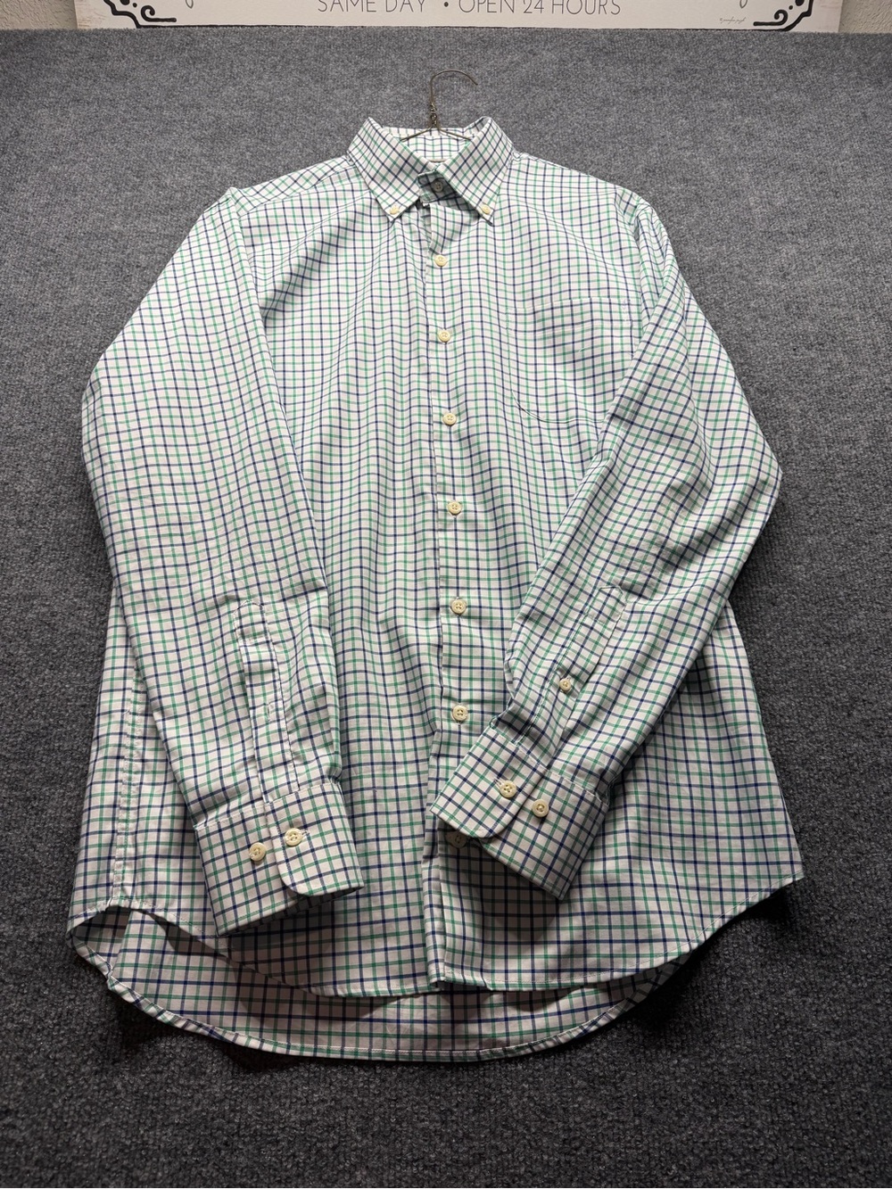 Peter Millar Green & Blue Checked Button-Down Shirt